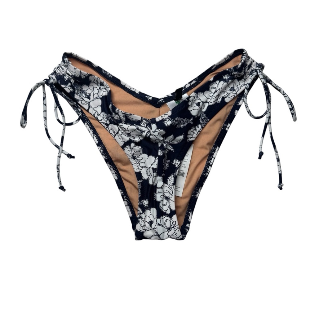 J. Crew Swimsuit Low Curved Waist Floral Tie Side Bikini Bottom NEW BF128